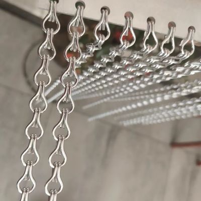 ابعاد 90x210 سانتی متر زنجیر پیوند سیم شبک پرده اندازه برای موانع امنیتی تجاری