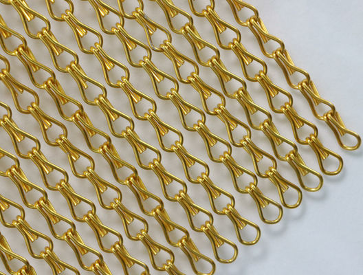 ابعاد 90x210 سانتی متر زنجیر پیوند سیم شبک پرده اندازه برای موانع امنیتی تجاری