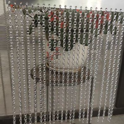 ابعاد 90x210 سانتی متر زنجیر پیوند سیم شبک پرده اندازه برای موانع امنیتی تجاری