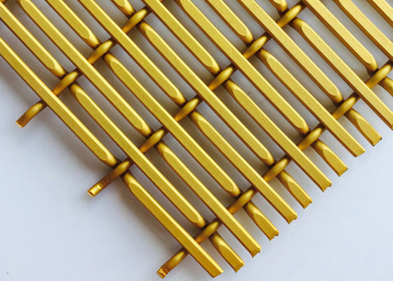 ورق های مش سیم بافته شده تزئینی آنودایز طلایی XY 6010