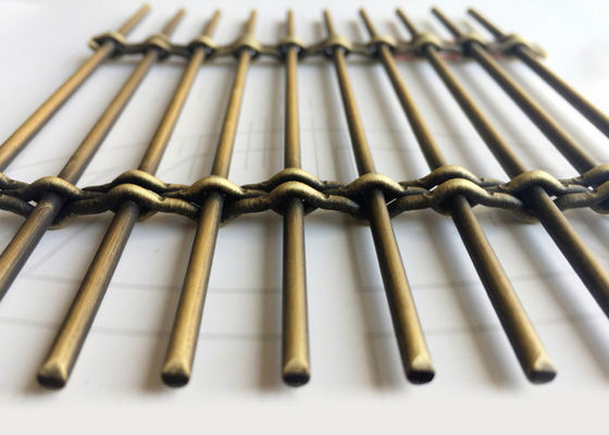 برنجی BBQ Divider تزئینی بافته شده سیم مش روی صفحه نمایش فلزی اندود