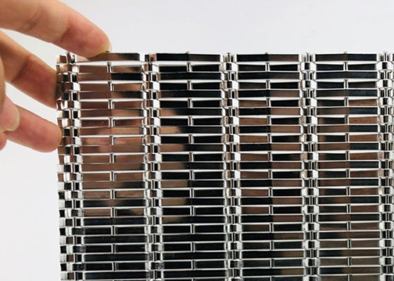 محفظه های پارچه ای مشبک فولادی ضد زنگ معماری با قطر 2.2 میلی متر و عرض 2.5 متر