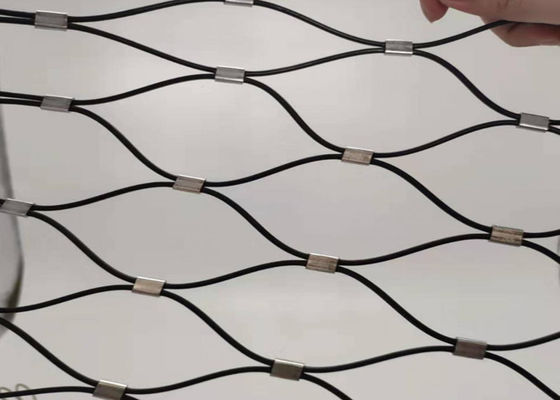 حصار طناب فولادی مشبک دست بافته ضد آتش 7x7 60x60 میلی متر برای نرده راه پله